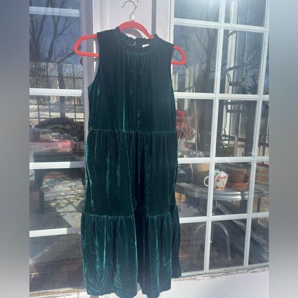 J Crew Velvet Tiered Midi Dress NWT - Picture 5 of 7